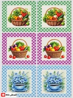 پک-6عددی-میوه-و-سبزیجات-سبزآبی-رویه-مخملی-سرویس-آشپزخانه